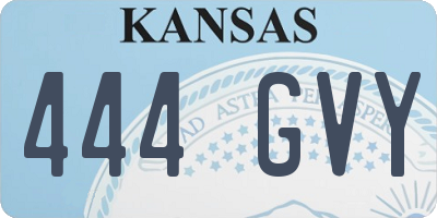 KS license plate 444GVY