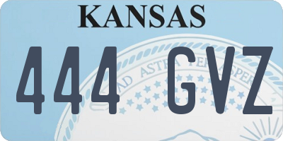 KS license plate 444GVZ