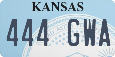 KS license plate 444GWA
