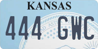 KS license plate 444GWC