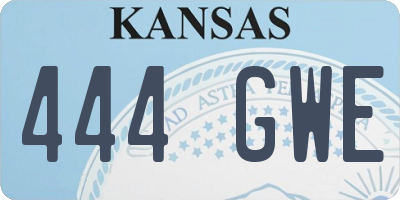 KS license plate 444GWE