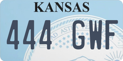 KS license plate 444GWF