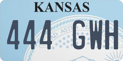 KS license plate 444GWH