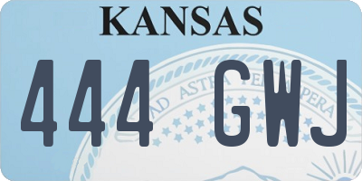 KS license plate 444GWJ