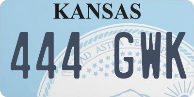 KS license plate 444GWK