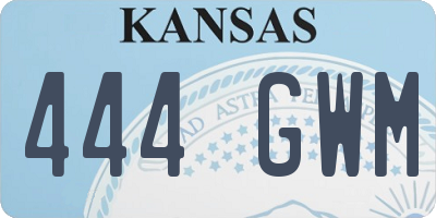 KS license plate 444GWM
