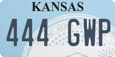 KS license plate 444GWP