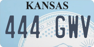 KS license plate 444GWV