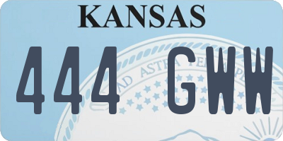 KS license plate 444GWW
