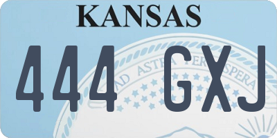 KS license plate 444GXJ