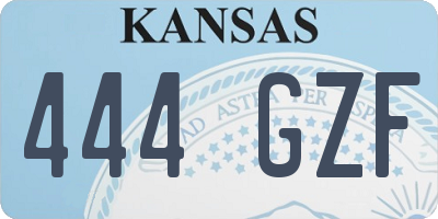 KS license plate 444GZF