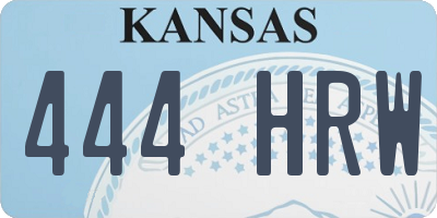 KS license plate 444HRW