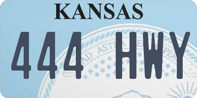 KS license plate 444HWY