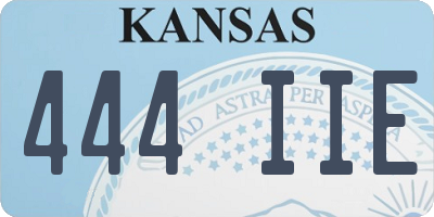 KS license plate 444IIE