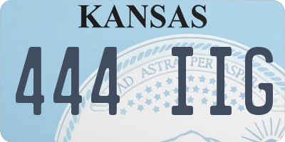 KS license plate 444IIG