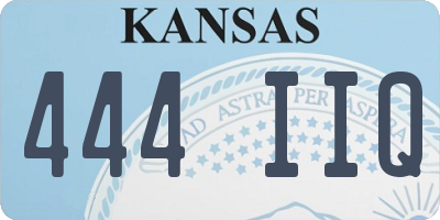 KS license plate 444IIQ