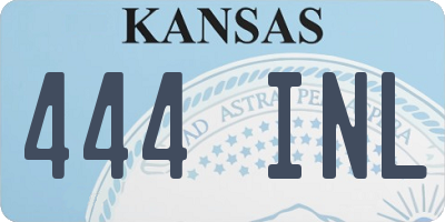 KS license plate 444INL