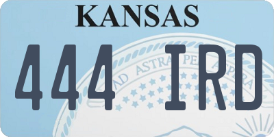 KS license plate 444IRD