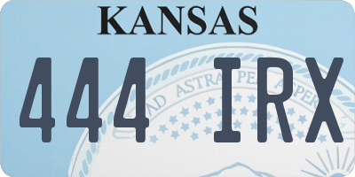 KS license plate 444IRX