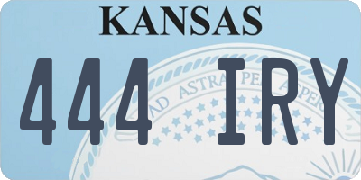KS license plate 444IRY