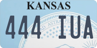 KS license plate 444IUA