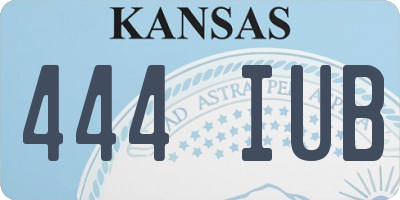 KS license plate 444IUB