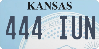 KS license plate 444IUN
