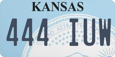 KS license plate 444IUW