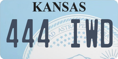 KS license plate 444IWD