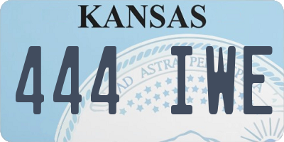KS license plate 444IWE