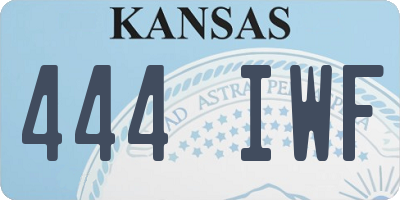 KS license plate 444IWF