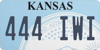 KS license plate 444IWI