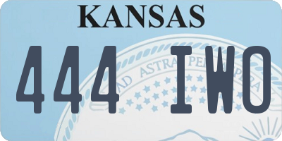 KS license plate 444IWO