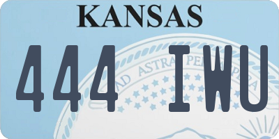 KS license plate 444IWU