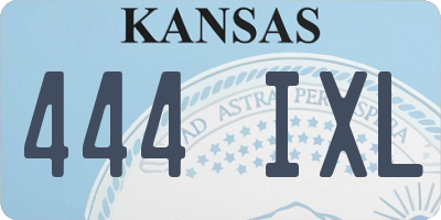 KS license plate 444IXL