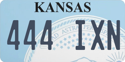 KS license plate 444IXN
