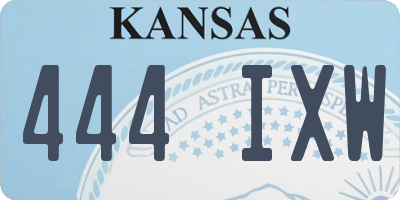KS license plate 444IXW