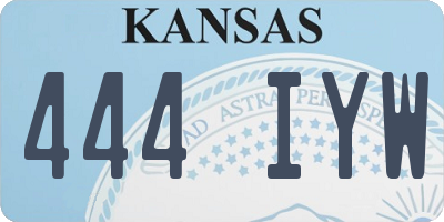 KS license plate 444IYW