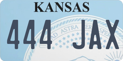 KS license plate 444JAX