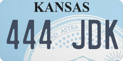 KS license plate 444JDK