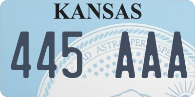 KS license plate 445AAA