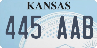 KS license plate 445AAB