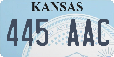 KS license plate 445AAC