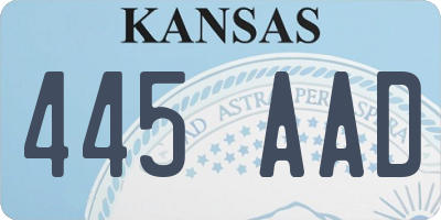 KS license plate 445AAD