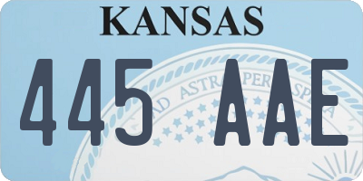 KS license plate 445AAE