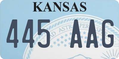 KS license plate 445AAG