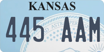 KS license plate 445AAM