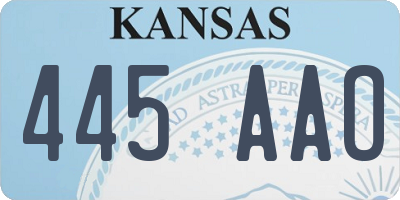 KS license plate 445AAO