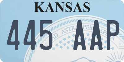 KS license plate 445AAP