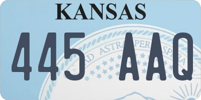 KS license plate 445AAQ